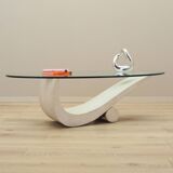 Table basse en verre, design italien, années 70, production : Italie