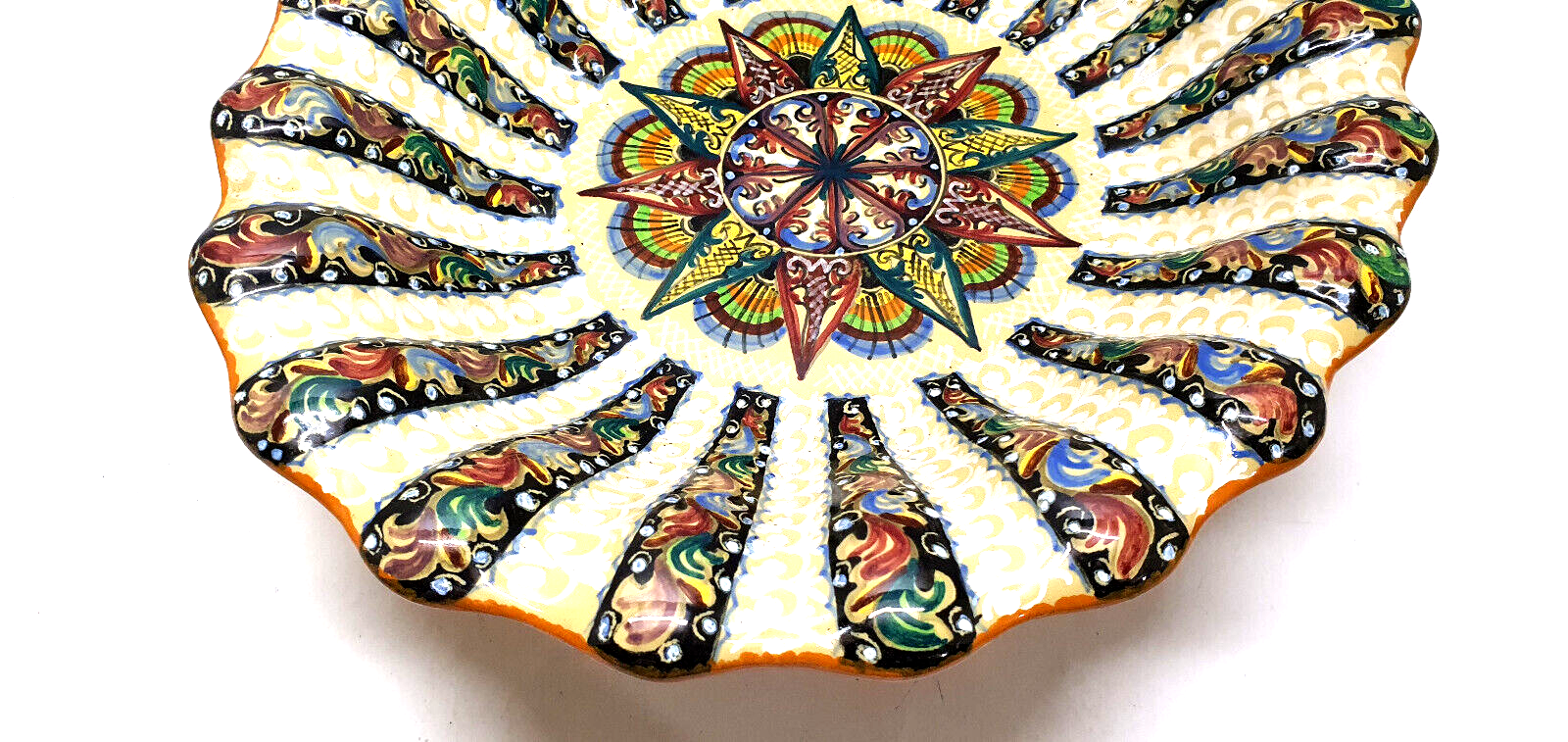 Old dish signed Pesaro Italia 20s multicolors
