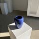 Modern vase oblong dark blue / dark purple H:19cm