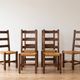 Lot de 6 chaises rustiques en bois et paille