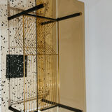 Smoked glass coffee table vinyl door