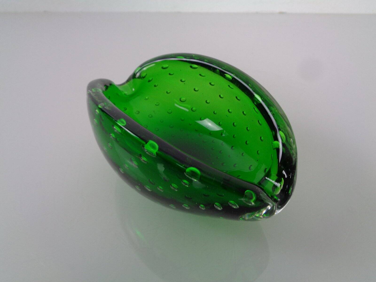 Green Sommerso Murano Glass Ashtray, Italy, 1960s