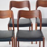Set of four Niels Møller chairs Model 71 for J.L Møller
