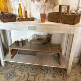 White patinated console