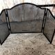 Fire Screen Grilled Fireplace 3 Shutters Black Metal Vintage