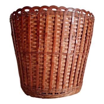 Vintage wicker basket pot cover