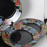 6 assiettes plates Arcoroc noires