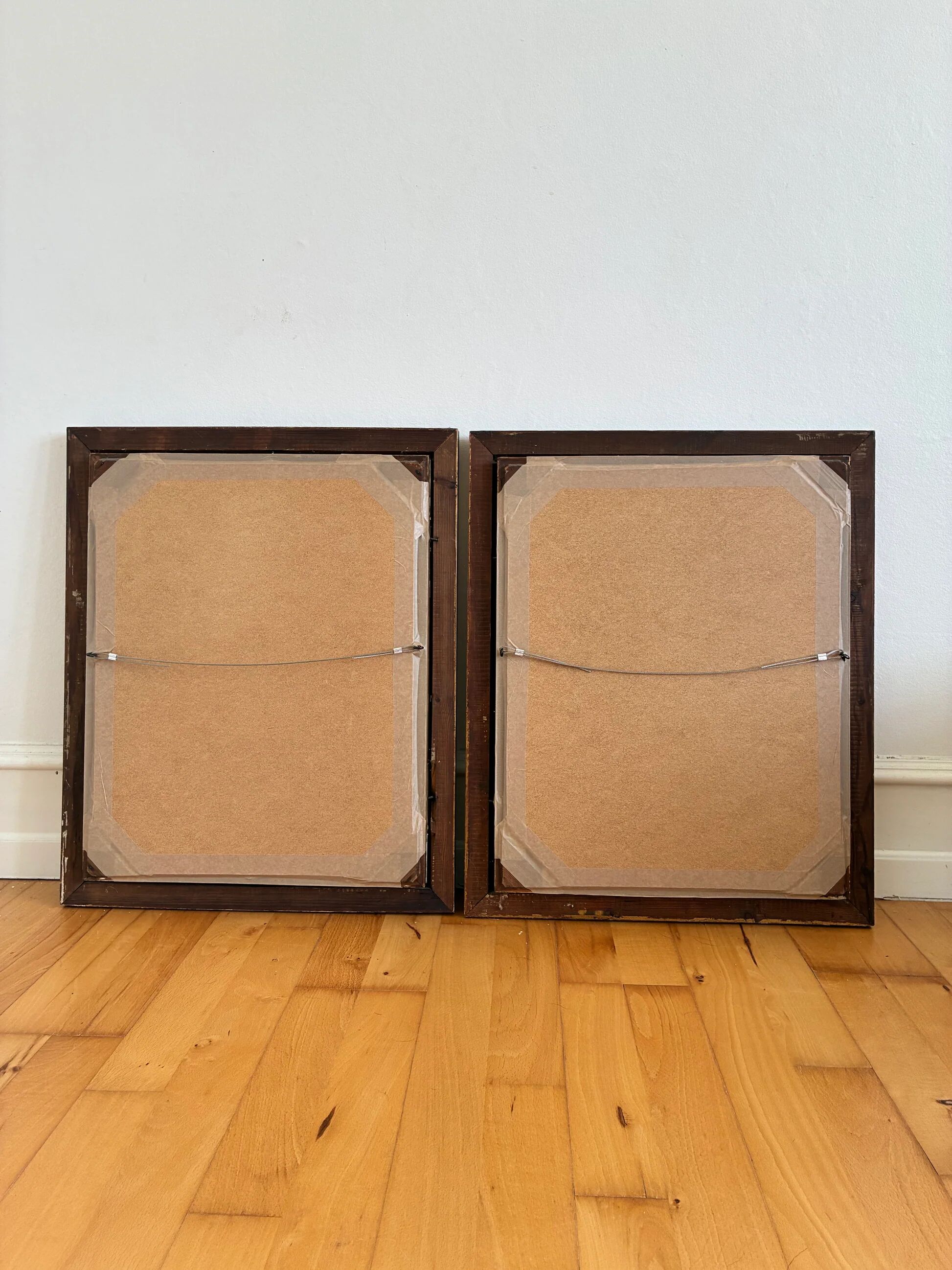 Paire de miroirs muraux en bois doré danois antiques, fin du 19e siècle