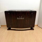 Art Deco Sideboard in Macassar, Marble & Chrome, France, 1930