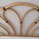 Rattan headboard and vintage leather for bed of 160
