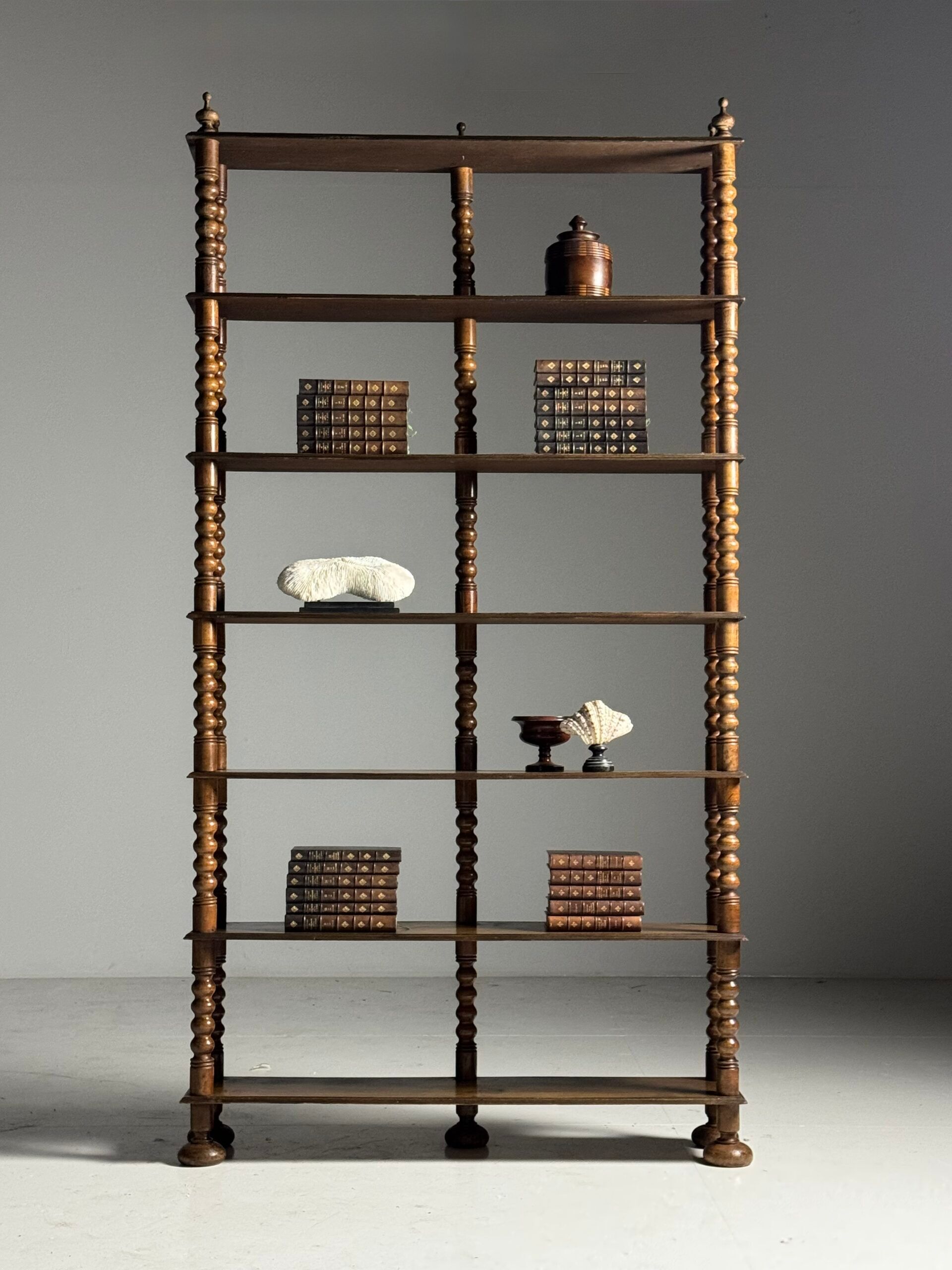 Bobbin bookcase French antique