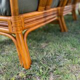 Banquette rotin 3 places
