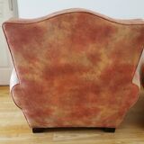 Pair of restored club armchairs, 50s