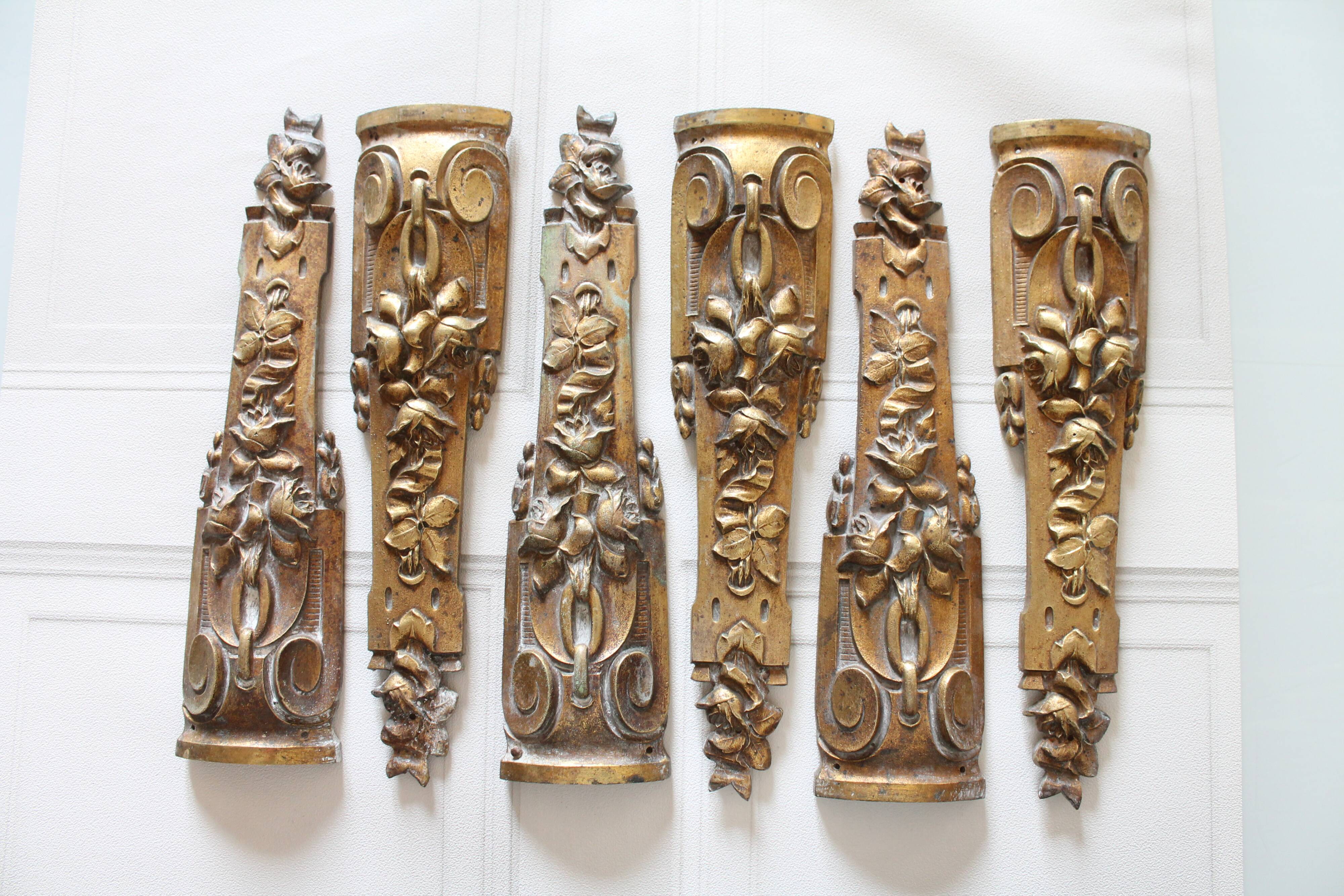 Antique French hardware, bronze ornaments