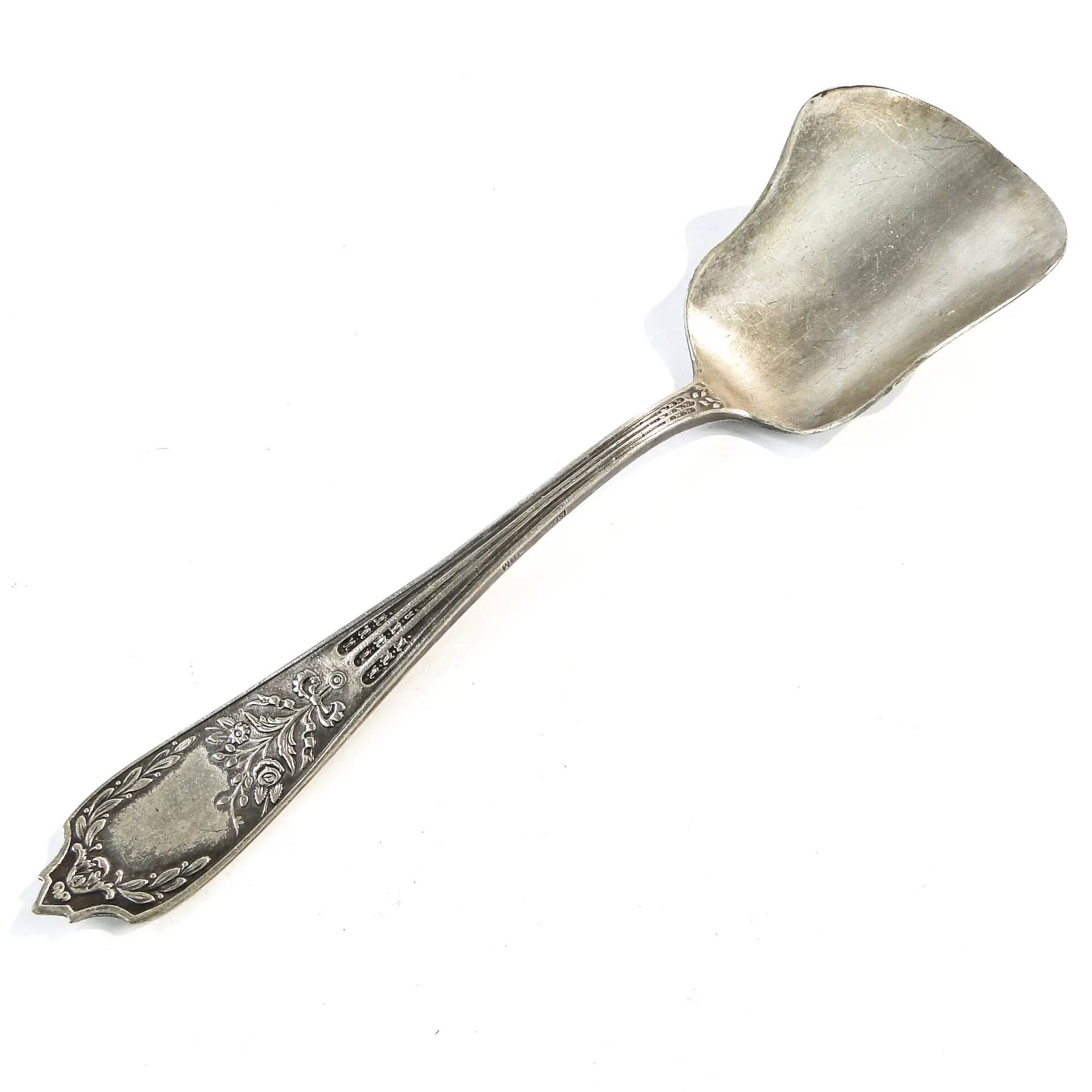 Art Deco sugar spoon, silver-plated brass, Platerstyl, Poland, 1930s