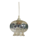 French Vintage Clear Glass Ceiling Light with Colourful Floral Decoration
