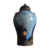 Vinaigrier en grès flammé bleu