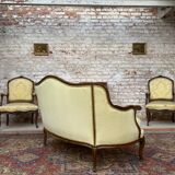 Sofa in natural wood style Louis XV XIX th century