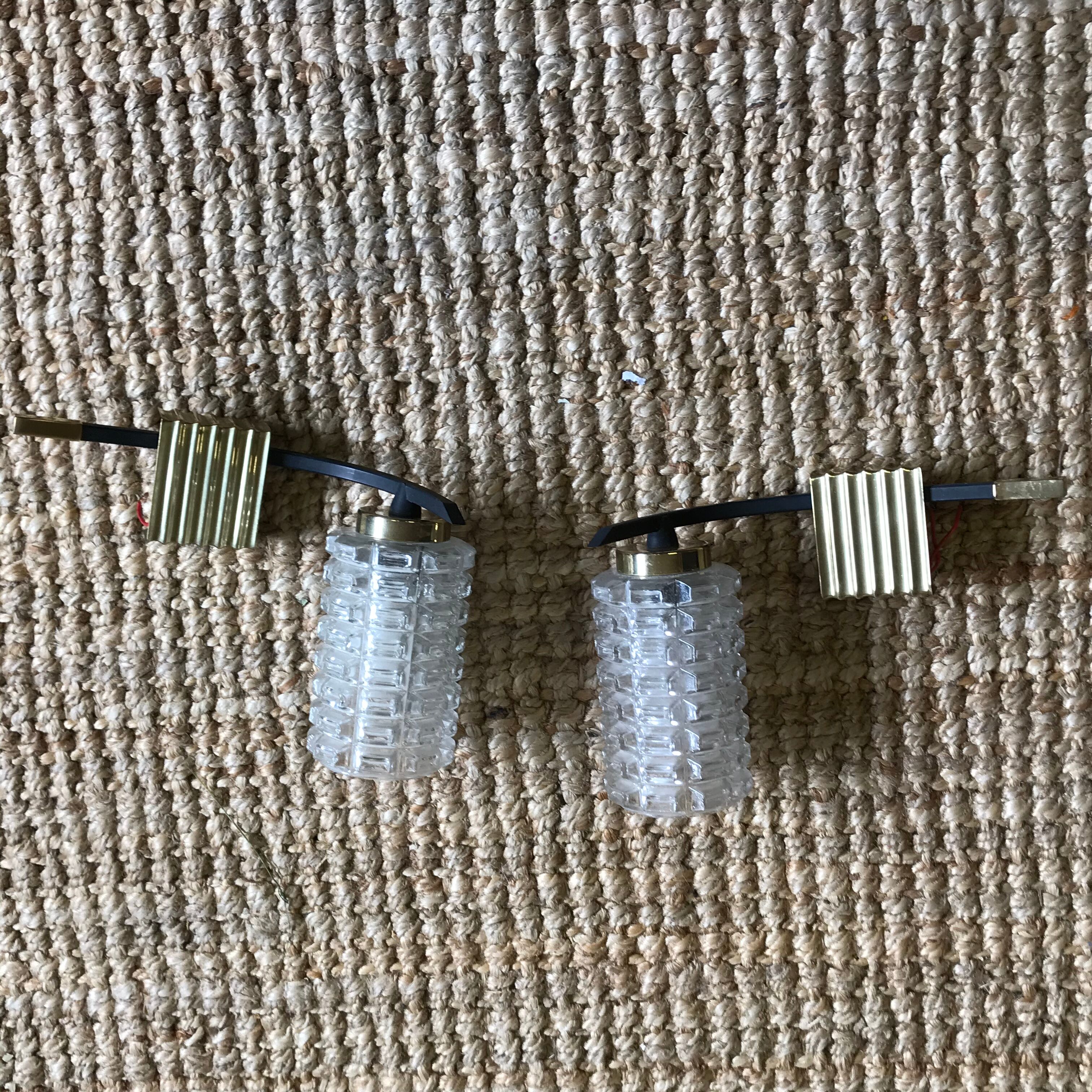 Pair of 60s metal sconces