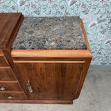 Buffet Art Déco en palissandre et marbre, rénové