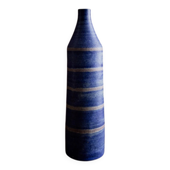 Blue Matte Ceramic Vase by Monika Maetzel - German Studio Pottery, McM Design, 1960s