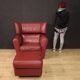 Italian armchair with footstool design production Zanotta