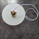 Old hanging lampshade in white opaline Art Deco 1930 Ø 25.5 cm