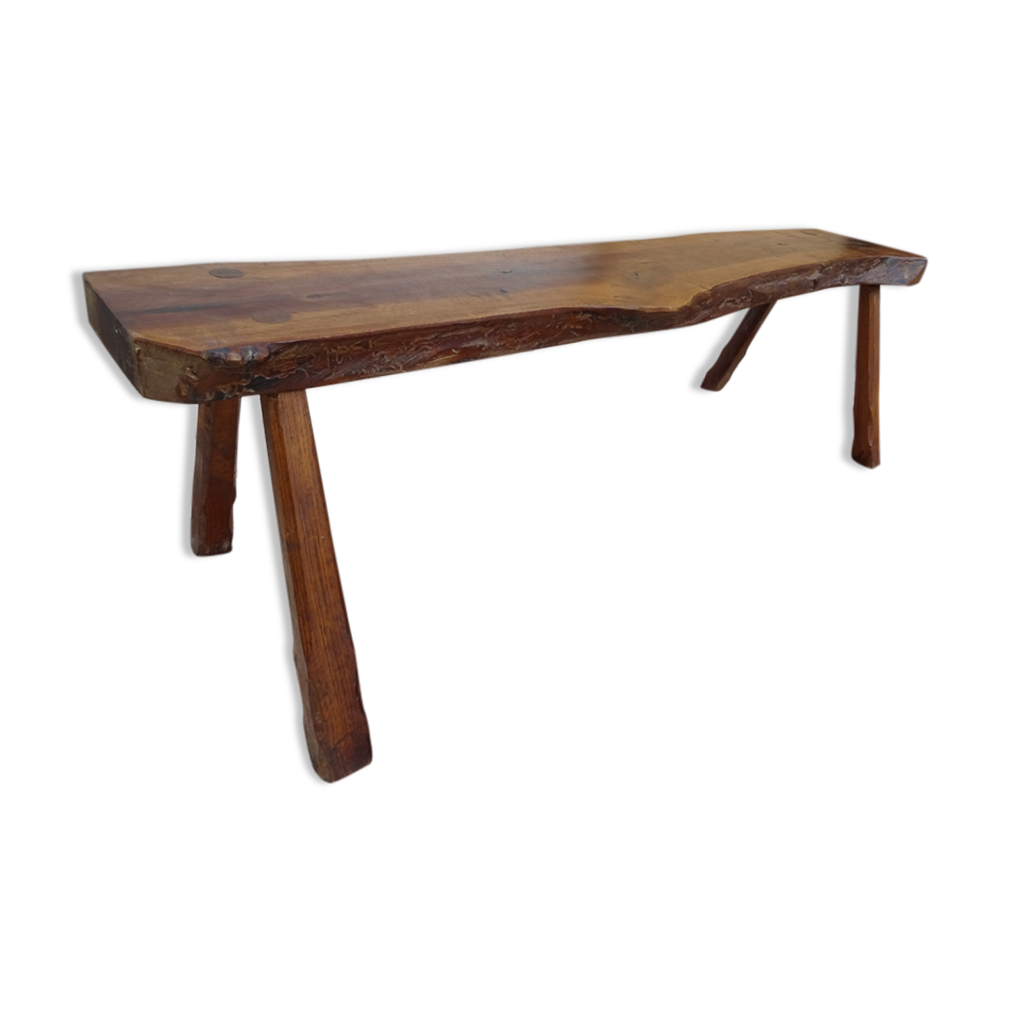 Brutalist bench in solid wood