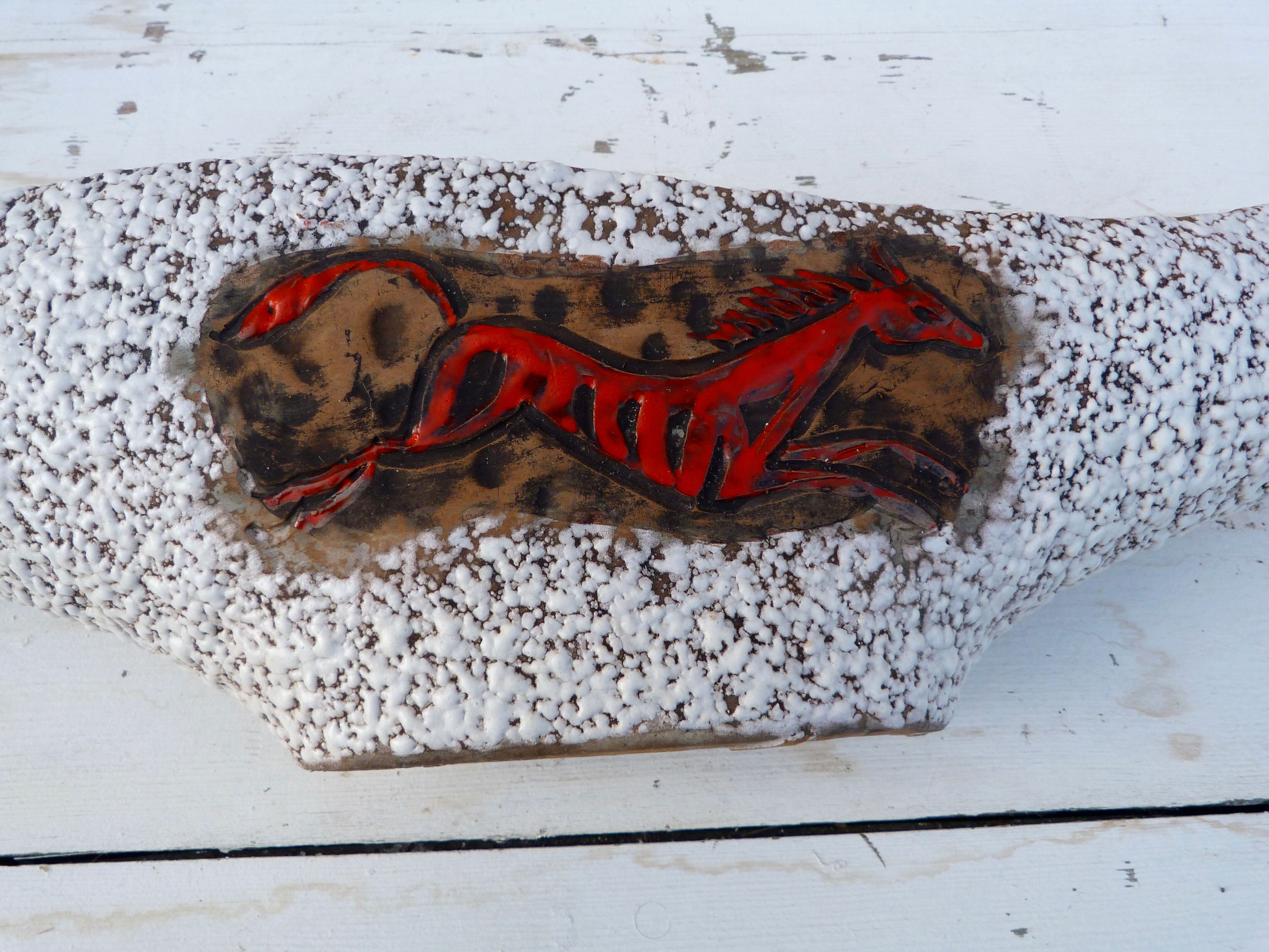 Large fruit cup Vallauris fat lava vintage 1950/1960