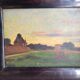Old painting, countryside landscape