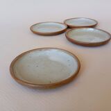 4 grey stoneware tapas plates