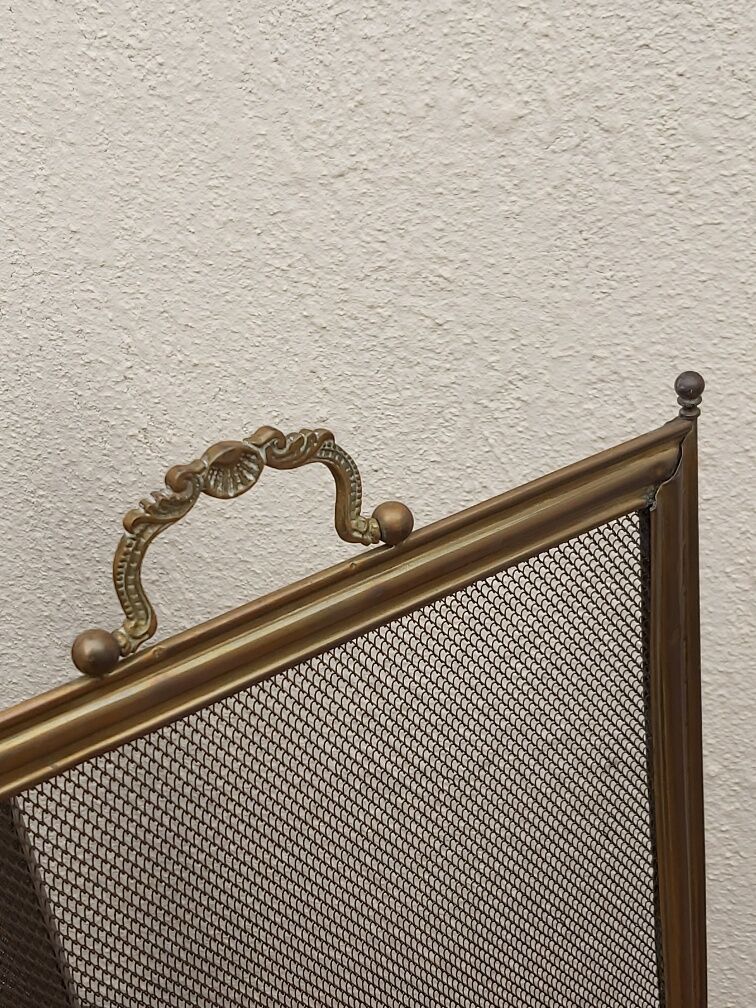 Ancient bronze and brass signed fire pare