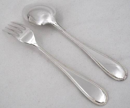 25-piece cutlery set François Frionnet in silver-plated metal, bead decoration.