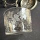 Sugar bowl/Candy bowl – Engraved crystal and silver metal