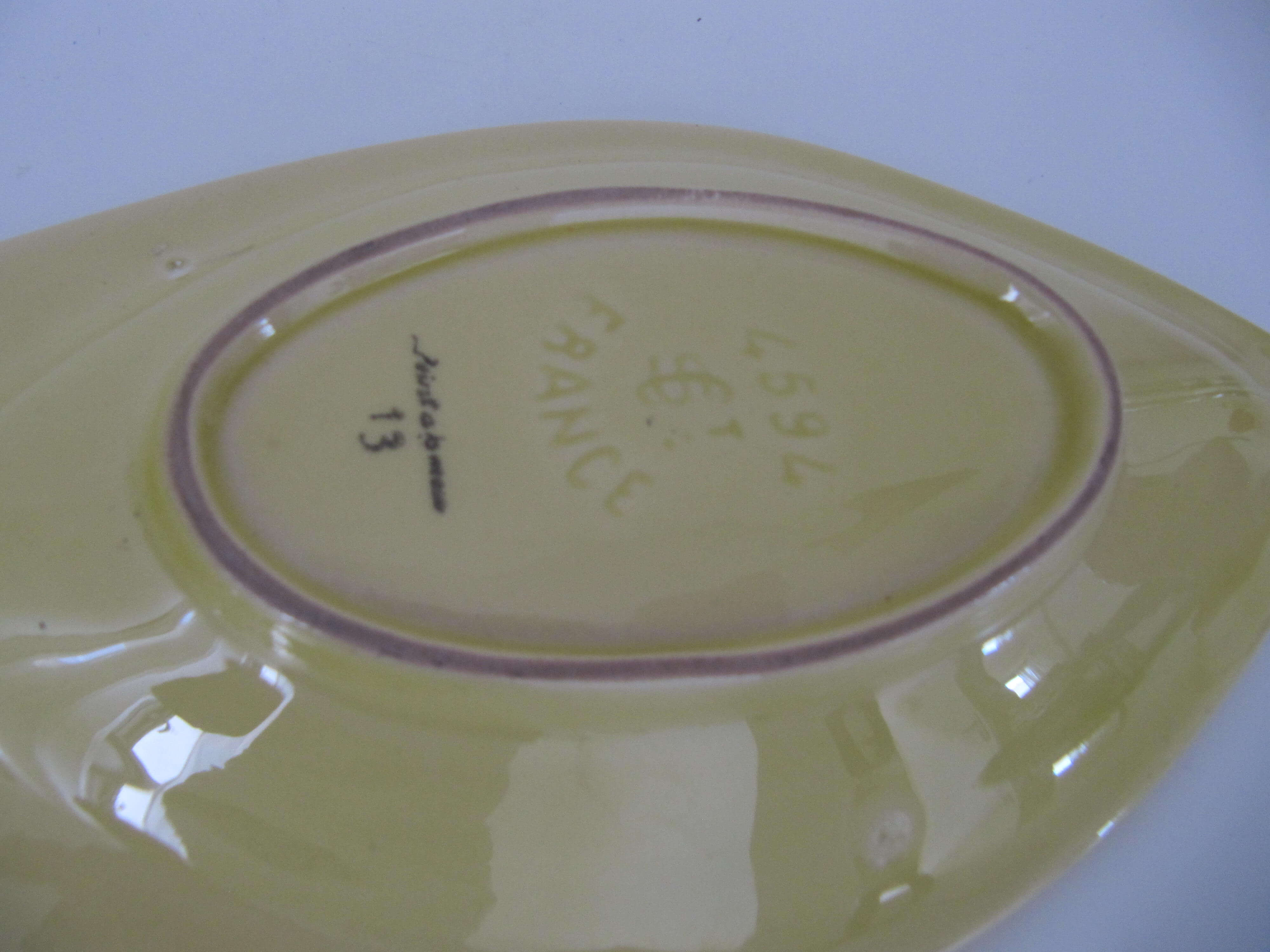 Cup or empty ceramic bag vintage fish