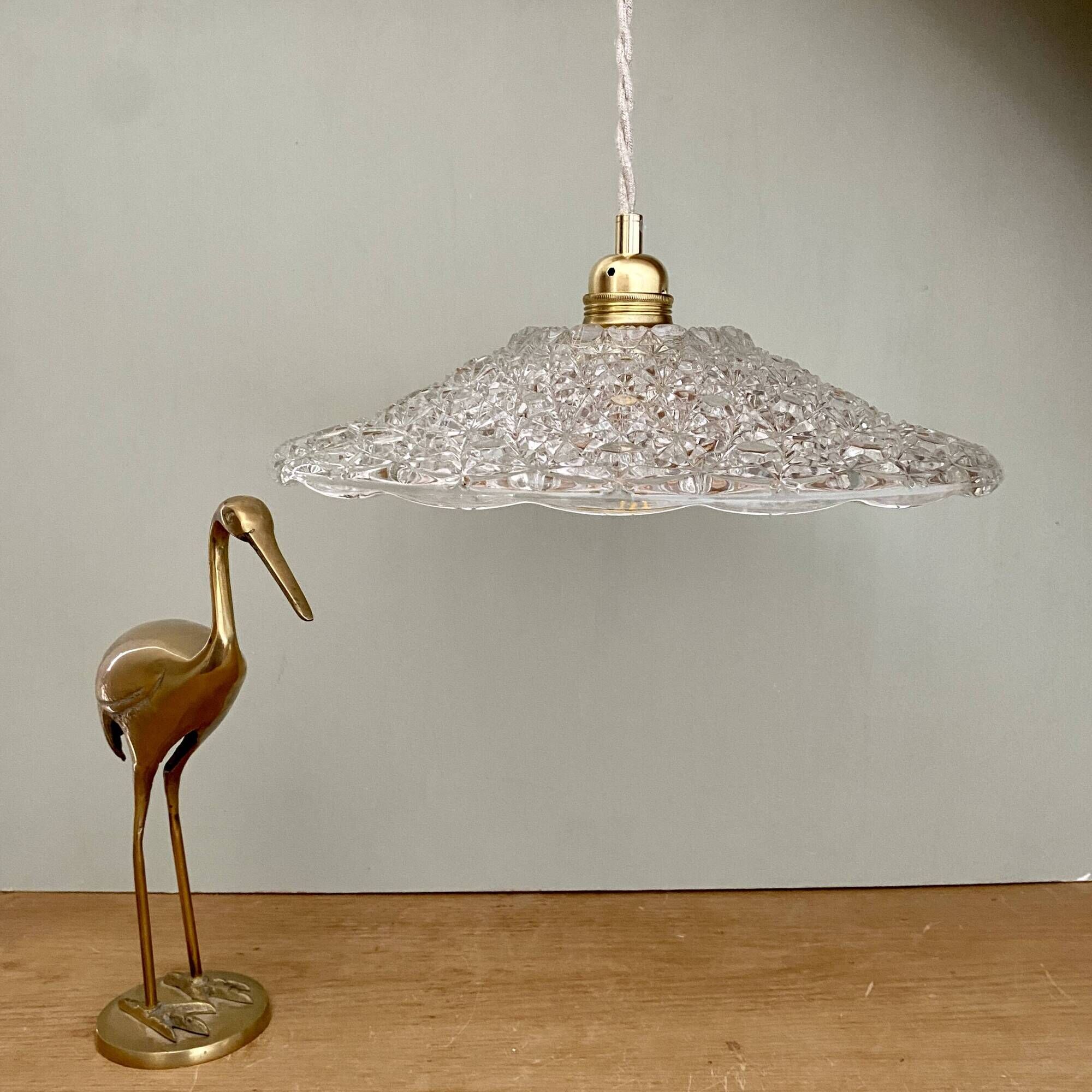 Vintage glass pendant light - tableware collection -