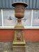 Large old cast iron planter on pedestal
