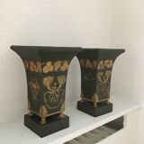 Pair of day-to-day tin planters Directory