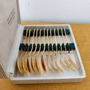 Vintage gold dessert forks and spoons