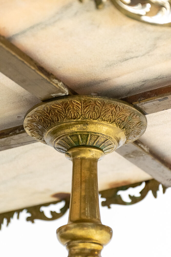 Marble and brass coffee table France 1940