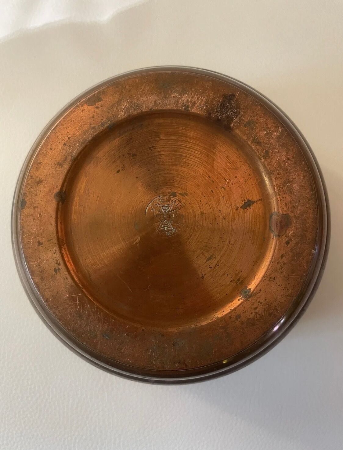 Art Deco vase J.Chesnais Villedieu circa 1930 brassware copper