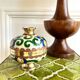 vase laiton émail cloisonné décor d'iris