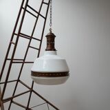 Suspension opaline verre pendentif lumière