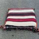 Burgundy wool Persian kilim pouf