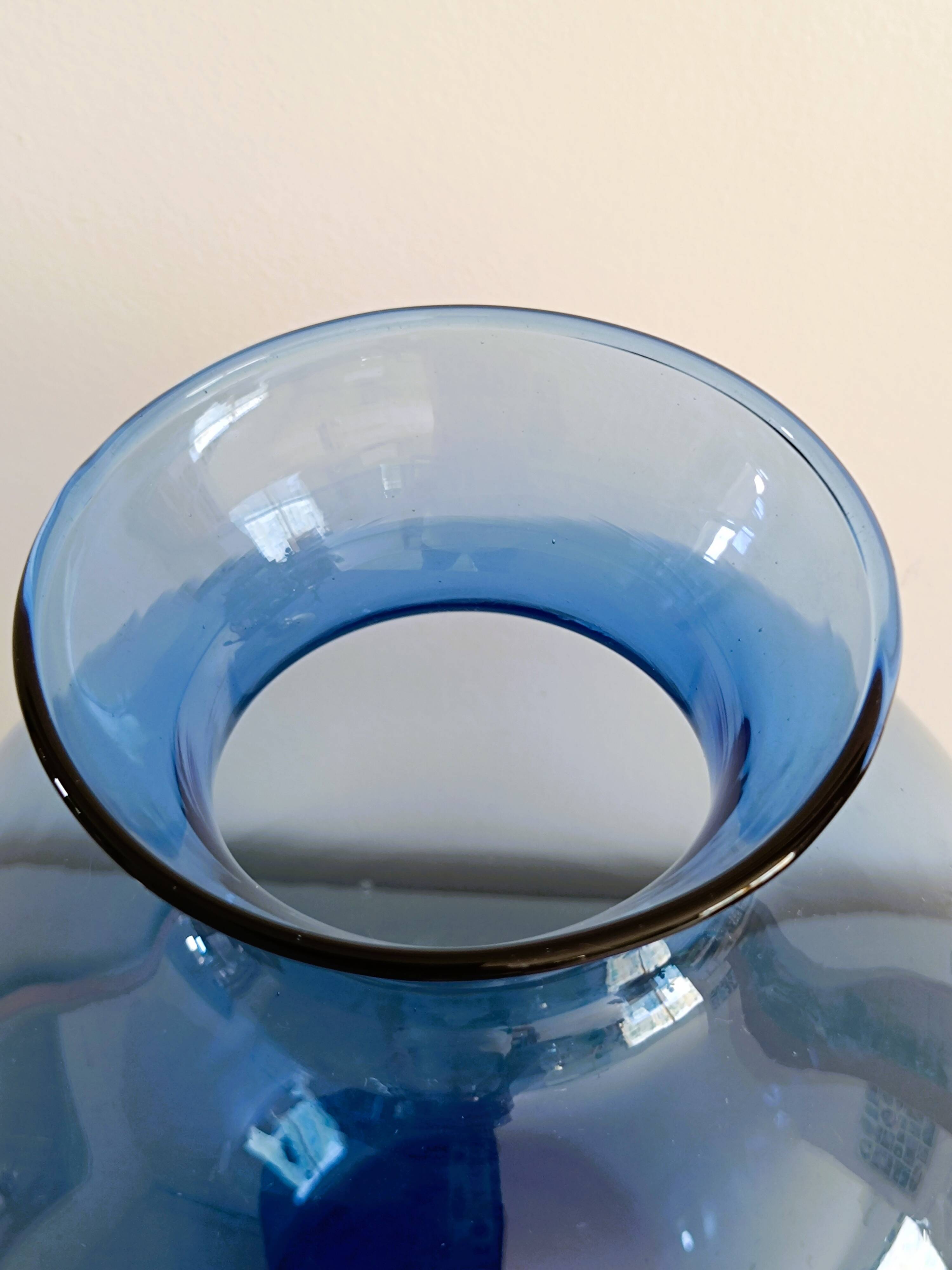 Blue glass vase