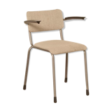 Chaise d'école Gispen 206 rembourrée gris clair