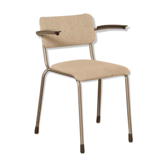 Chaise d'école Gispen 206 rembourrée gris clair