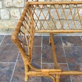 1950s rattan chaise longue sofa