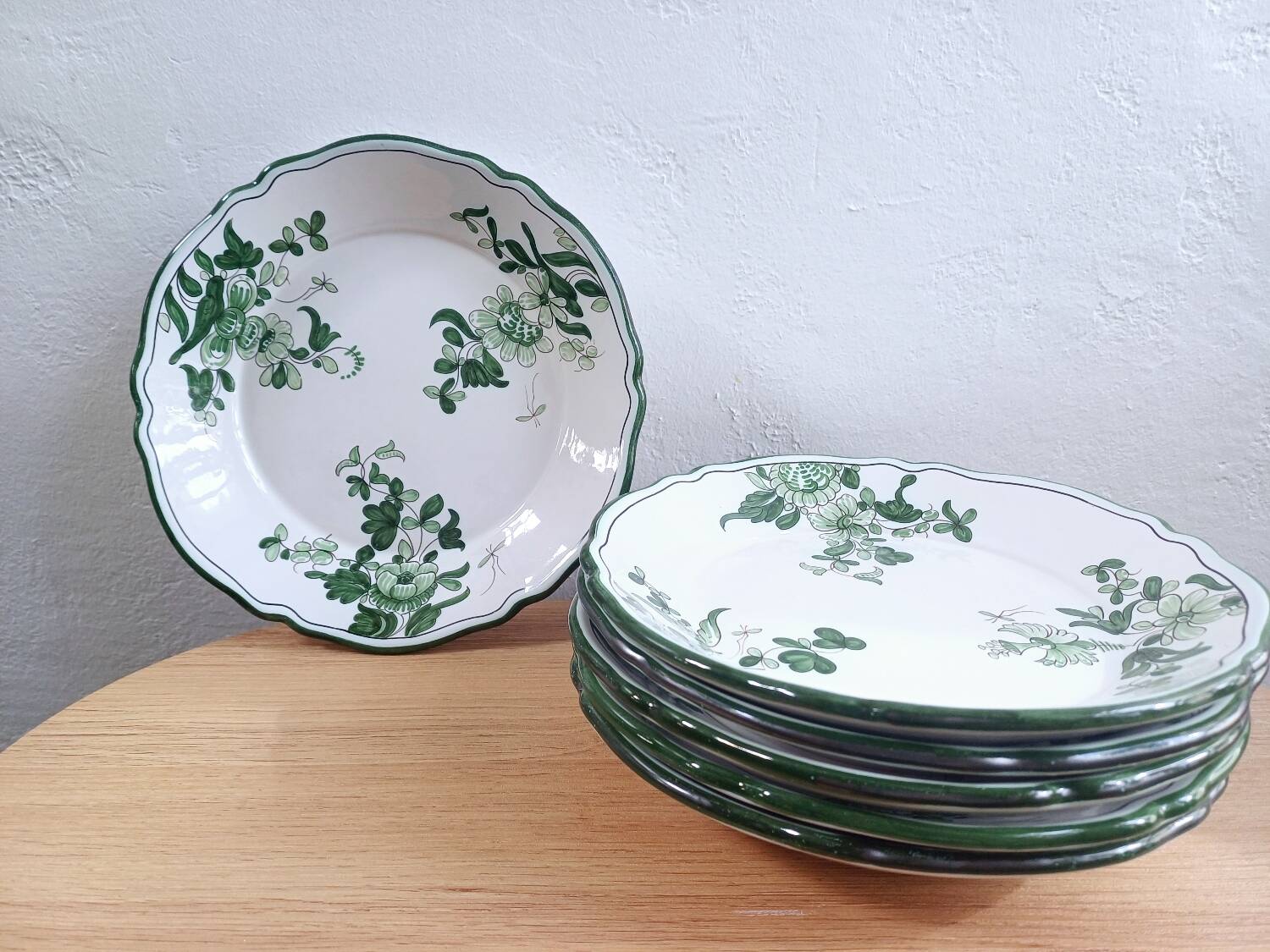 Faïence de Nevers, France; set of plates