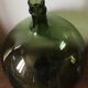 Dame jeanne bonbonne green glass round bubbles